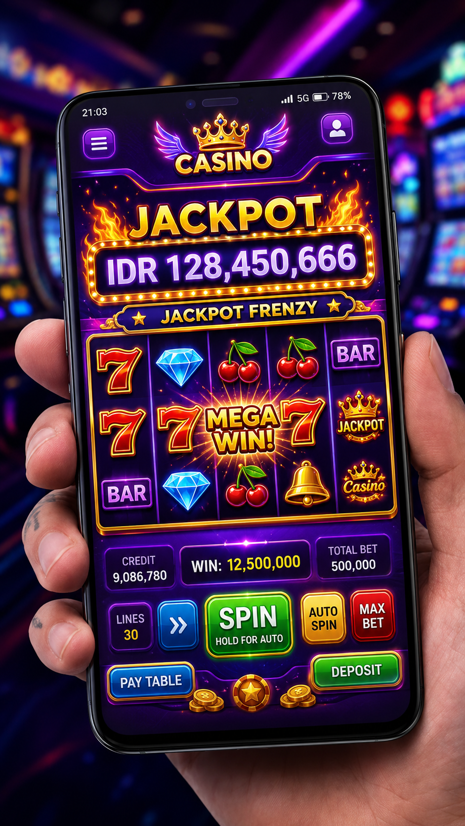 Tampilan antarmuka utama aplikasi v21 yang ramah pengguna.